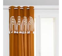 Créateur d'intérieur - Rideau Imprimé à Pompons "Soleya" 140x260cm Moutarde