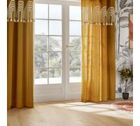 Atmosphera - Rideau Pompons soleya 140x260cm Moutarde