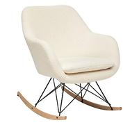 Rocking-chair ""Olmeto"" en bouclette H83cm blanc - Atmosphera createur d'interieur