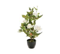 Atmosphera - Rosier Artificiel - Pot en Ciment - H50 cm - Blanc