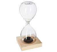 Sablier de décoration Magnétique en verre avec socle en bois - 14 x 6 x 6 cm