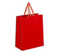 Atmosphera - Sac cadeau paillettes taille moyenne rouge