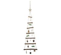 Atmosphera Sapin en Bois Naturel à Suspendre Deco Verte et Blanche