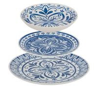 Atmosphera - Service de table manon 12 pièce(s) bleu l26,5xp2,4xh26,5cm