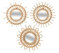 Atmosphera – Lot de 3 miroirs Aïda en rotin – Diamètre 28 cm