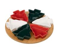 Atmosphera - Set apéritif sapin 6 pièces et plateau en bambou