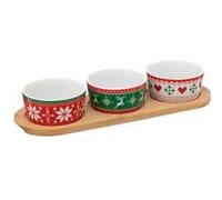 Atmosphera - Set apéritif traditionnel 3 pièces et plateau en bambou Multicolore G