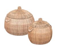 Atmosphera - Lot de 2 paniers Tropique Australe 54 cm Beige