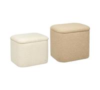 Atmosphera - Set de 2 poufs Dani en Bouclette L37,5/41,5cm