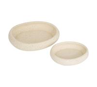 Atmosphera - Set de 2 Vide-Poches Wonja Blanc Moucheté - Céramique, D 17 et 25 cm - Coupelles de Rangement pour Entrée, Chambre, Salon