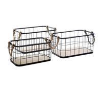 Atmosphera - Set de 3 cagettes Loft - métal - Noir