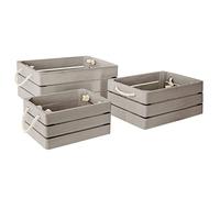 Atmosphera - Set de 3 caisses cagettes Dream - Bois - Gris