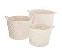 Atmosphera for Kids - Lot de 3 Paniers de Rangement "Lurex" 24cm Naturel Beige G