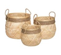 Atmosphera - Set de 3 Paniers de Rangement en Bambou et Roseau