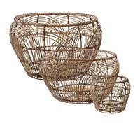 Atmosphera - Set de 3 paniers Ronds - rotin