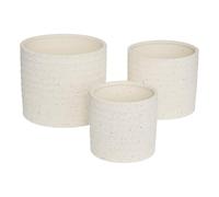 Atmosphera - Set de 3 pot de fleurs elly en grès 25x25x21,5cm