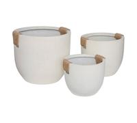 Atmosphera - Set de 3 pot de fleurs sien 47x40,5x47 cm blanc