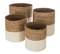 Atmosphera - Set de 4 paniers Jute - Blanc - Modèle 1