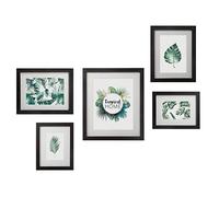 Atmosphera - Set de 5 cadres Tropical - bois et verre - noir