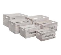 Atmosphera - Set de 6 caisses cagettes Jour - Gris