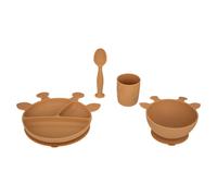 Atmosphera - Set Repas Enfant Girafe - Silicone - Jaune Ocre