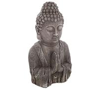 Atmosphera Créateur d'intérieur - Statuette de Bouddha Effet Bois 49cm Gris Gris G
