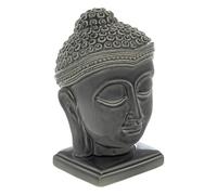 Statuette bouddha ""Yola"" céramique gris H22,5cm - Atmosphera createur d'interieur