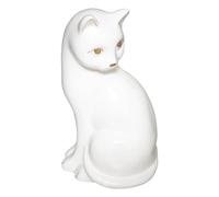 Atmosphera - Statuette Chat - céramique - Blanc - H26 cm