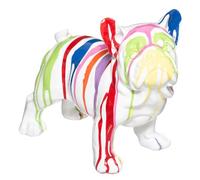 Atmosphera Créateur d'intérieur - Statuette Déco "Chien Peint" 34cm Blanc Blanc G