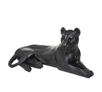 Atmosphera - Statuette léopard Coucher - résine - Noir - H38 cm