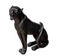 Atmosphera - Statuette léopard - résine - Noir - H19-5 cm