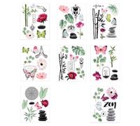 Atmosphera - Sticker illustratif Zen 30X42 - Galet Gris Bambou