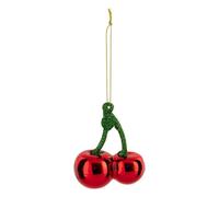 Atmosphera - Sujet Cerises Verre h.9cm Rouge et Vert