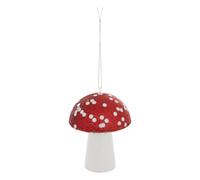 Atmosphera - Sujet Champignon Paillettes polystyrène h.13cm Rouge et Blanc