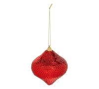 Atmosphera - Sujet Forme Oignon Sequins polystyrène d.8cm Rouge