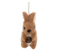 Atmosphera - Sujet Lapin Fourrure Pomme de Pain polystyrène h.12cm Marron