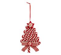 Atmosphera - Sujet Sapin Bonbon résine h.13cm Rouge et Blanc