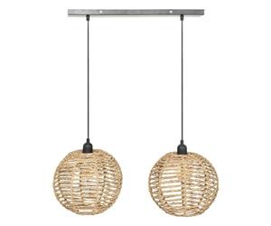 Atmosphera - Suspension 2 lampes Rana en métal et jonc de mer D50cm