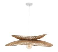 Atmosphera - Suspension Alara en Jute Tressé Beige D. 69,5 cm, Hauteur Réglable - Luminaire Style Bohème Pour Salon, Salle à Manger, Chambre