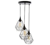 Suspension filaire ""Kaore"" métal noir D25cm - Atmosphera createur d'interieur