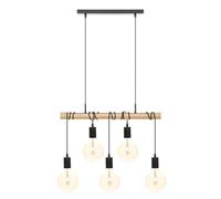 Atmosphera - Suspension Jake - métal et pin - noir - L120 cm