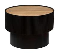 Atmosphera – Table basse Enola – placage frêne – D55 cm – Noir – avec coffre de rangement