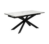 Atmosphera Table à manger extensible Boot effet marbre 160-240 cm Blanc