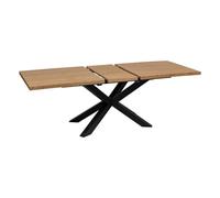 Atmosphera Table à manger Olaf extensible L180-220 cm métal et bois 10 personnes