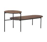 Atmosphera - Table Basse 2 Niveaux Kemi en placage Noyer et métal 118x43cm