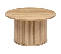 Atmosphera Table basse Colva – placage effet bois – plateau déperlant – Ø 70 x H 40 cm