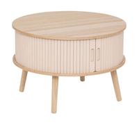 Atmosphera - Table basse ronde 2 portes en bois NYOS - Beige - NYOS Beige G