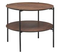 Atmosphera - Table Basse Ronde Kemi en placage Noyer et métal D63,2cm