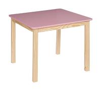 Atmosphera - Table Classic en pin et Bois 60x60cm Rose