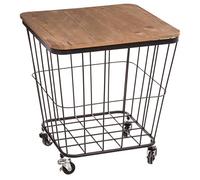 Atmosphera - Table Coffre Jordi à roulettes - métal et Bois